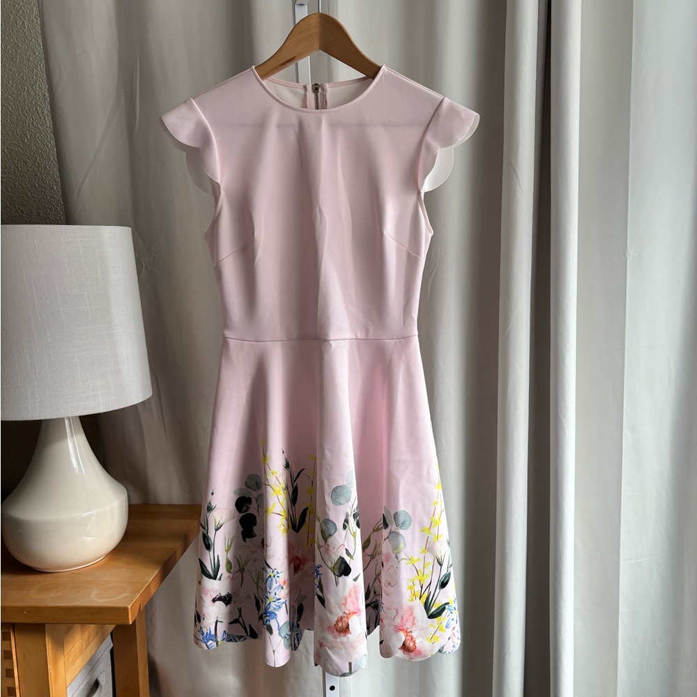 Ted Baker Soft Pink Dress with Zipper Detail